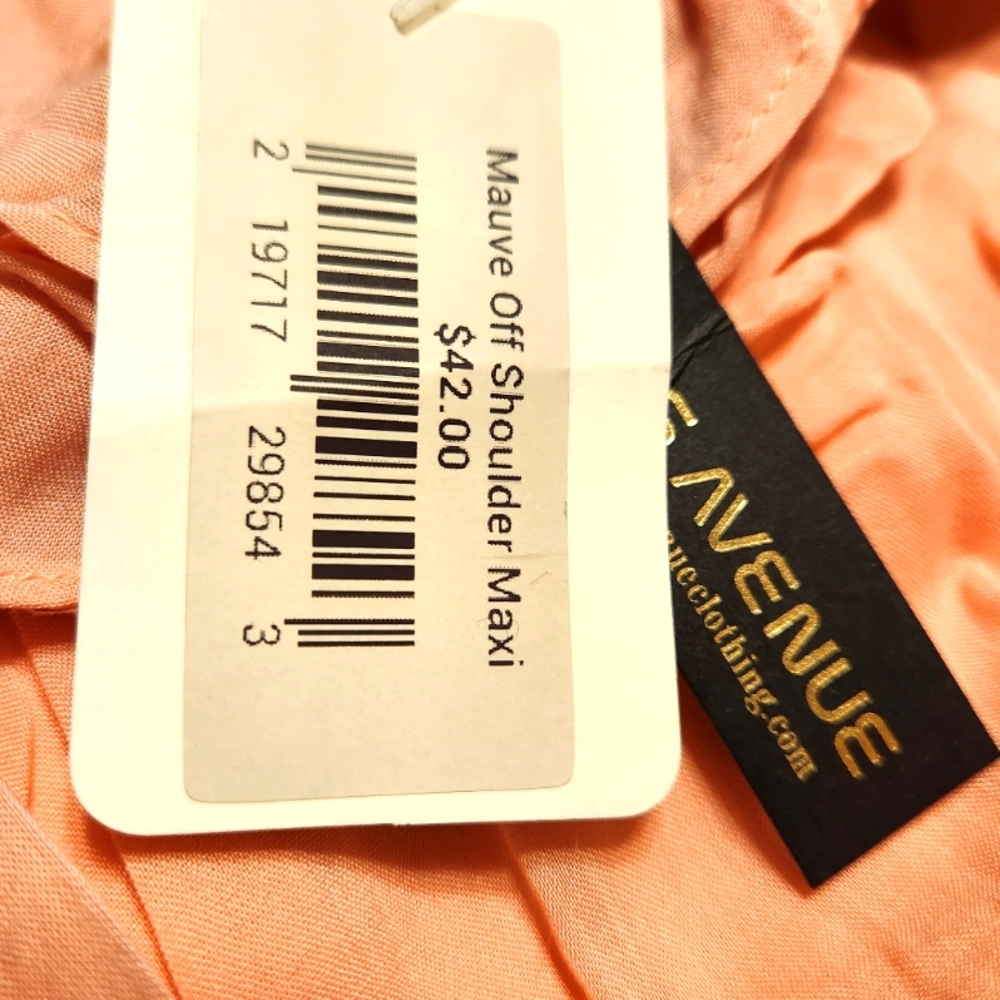 Pretty In Peachy Pink Off-Shoulder Maxi Dress with Ruffles - Picture 7 of 16